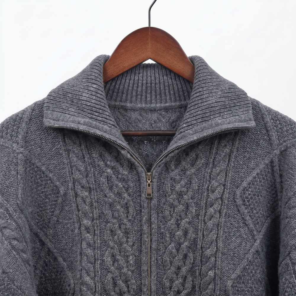 Luxury 100% Cashmere Cable-Knit Hoodie