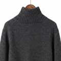 Premium Cashmere-Wool Blend High-Neck Knit Sweater