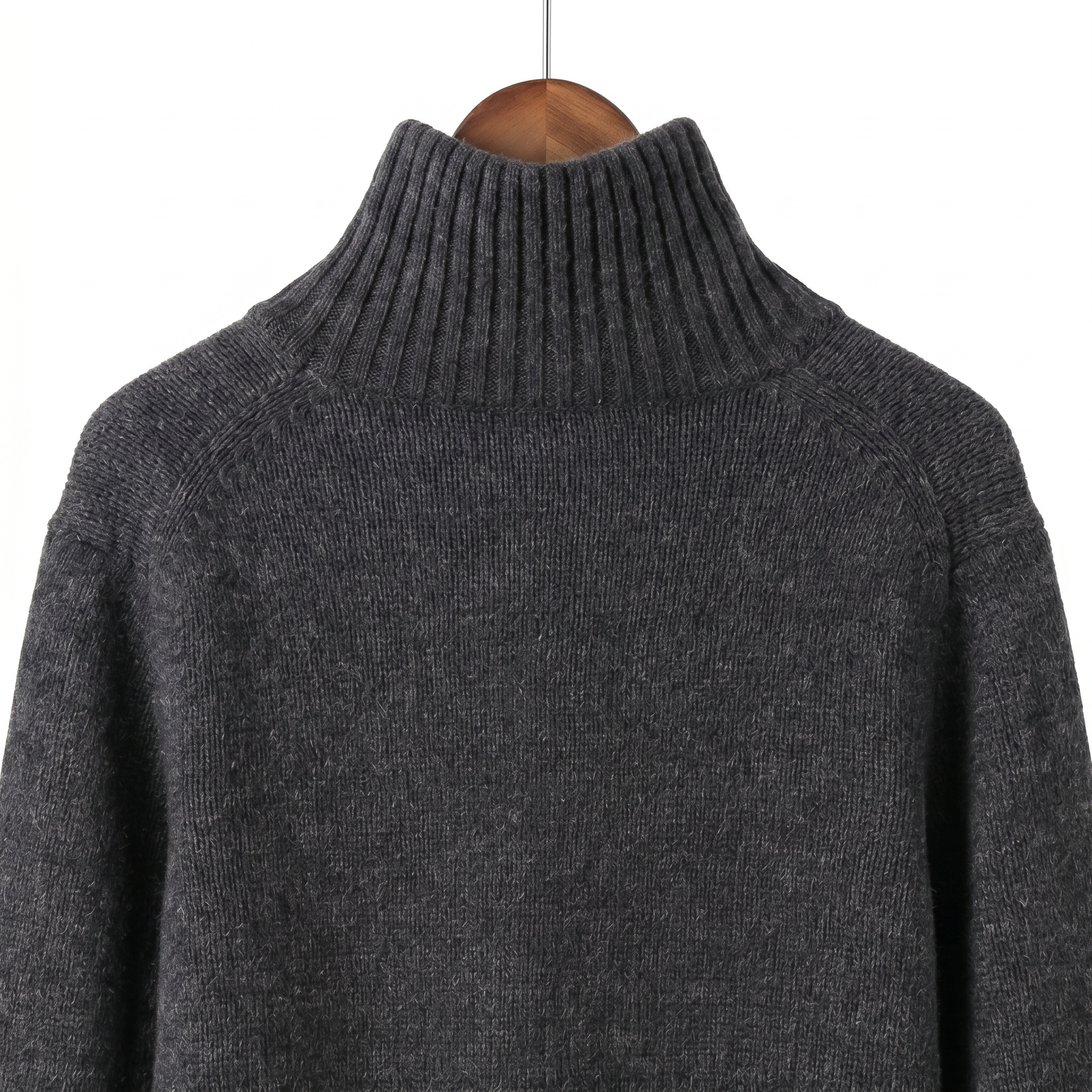 Premium Cashmere-Wool Blend High-Neck Knit Sweater