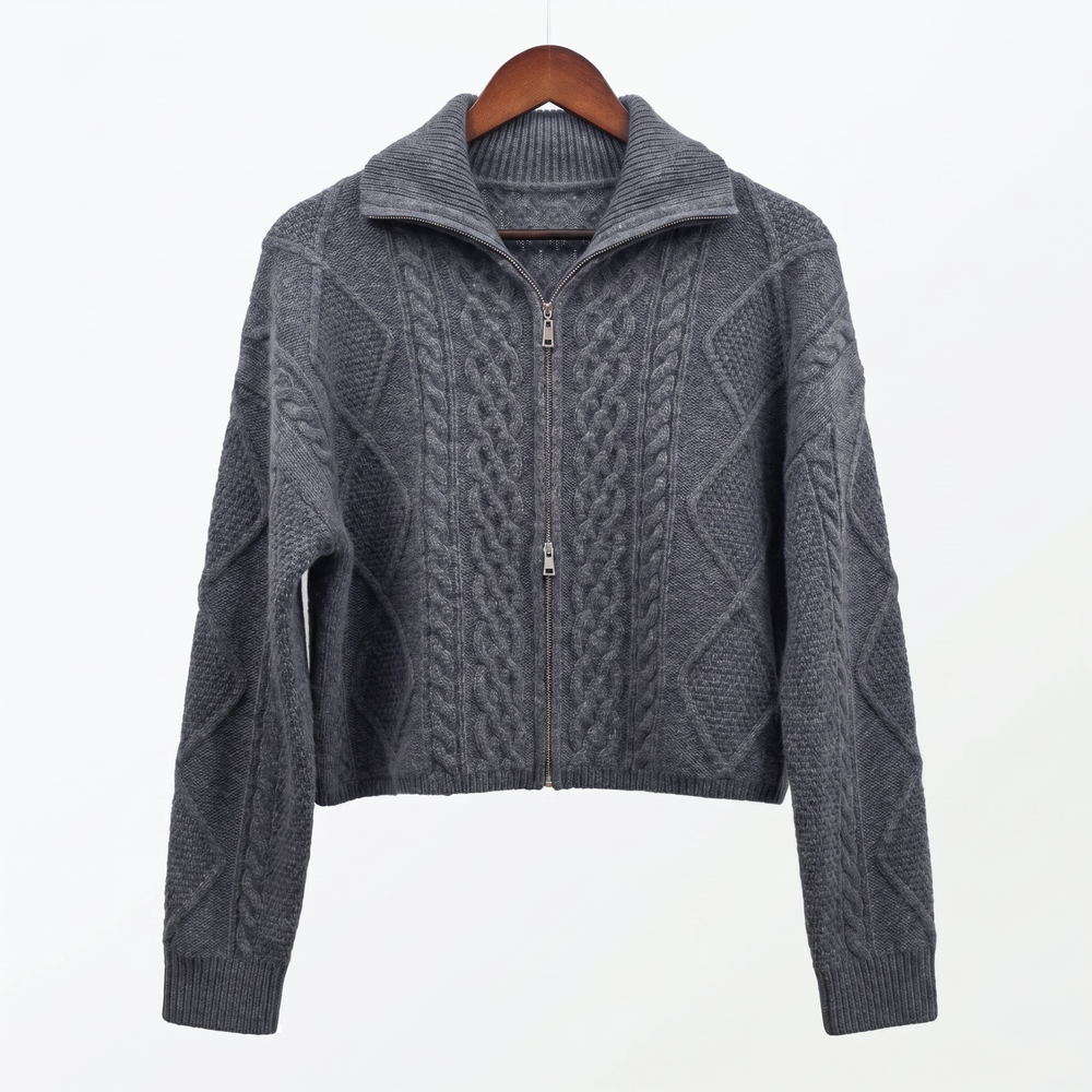 Luxury 100% Cashmere Cable-Knit Hoodie