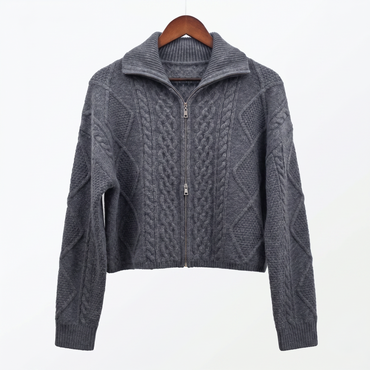 Luxury 100% Cashmere Cable-Knit Hoodie