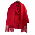 Wool & Camel Fleece Wrap Coat with Integrated Scarf