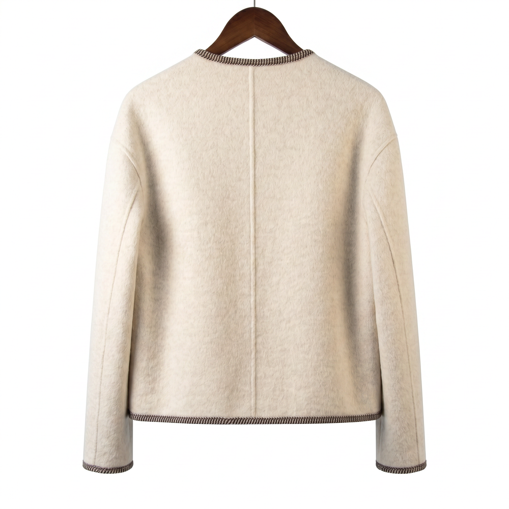 Premium Cashmere-Wool Blend Jacket with Matching Accessory Bag – Modern Tailored Fit